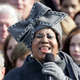 Aretha Franklin sings during the inauguration of Barack Obama as the 44th President of the United States of America on January 20, 2009 in Washington, DC.